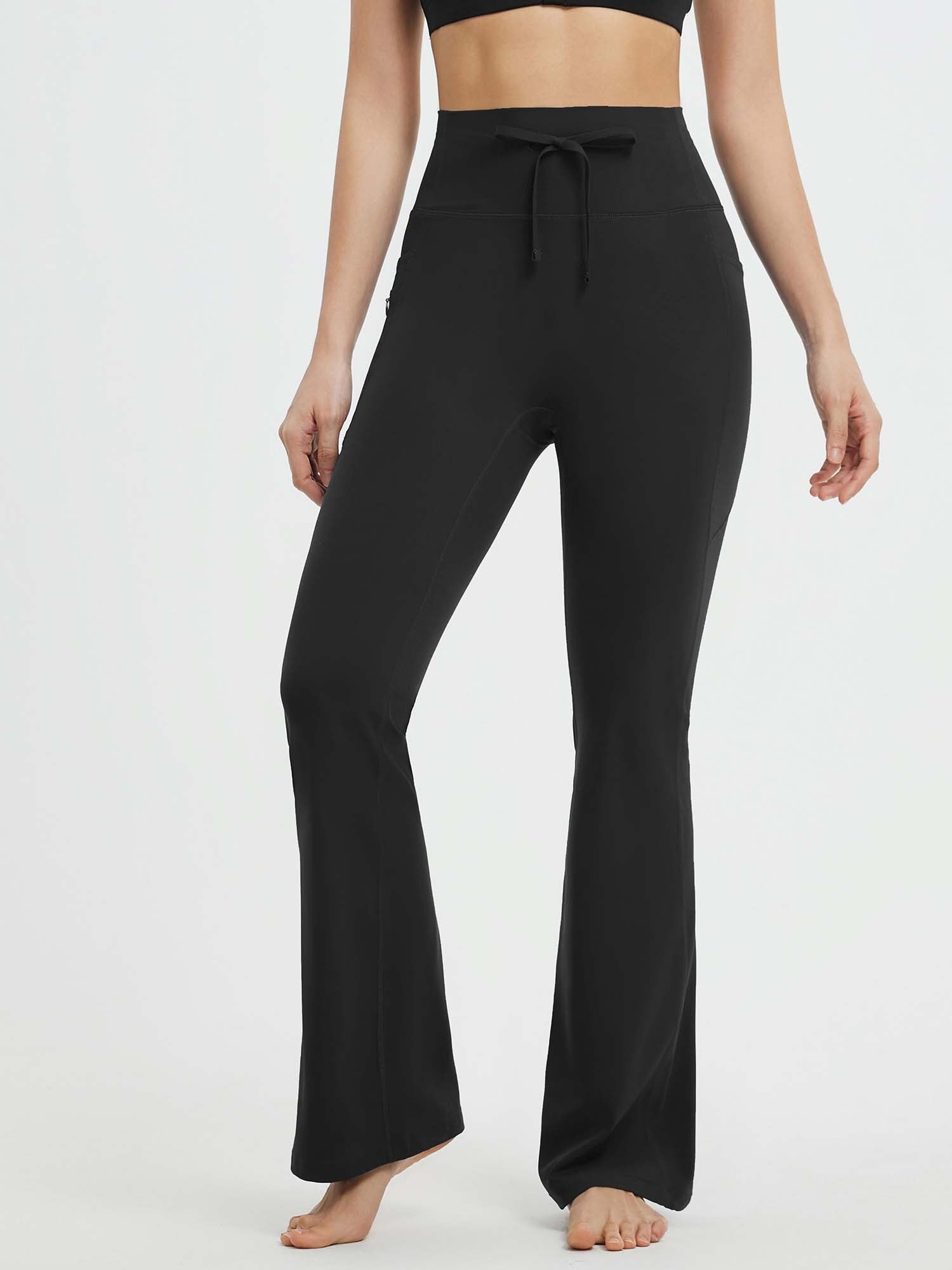All-Season Drawstring High-Waist Flare Yoga Pants