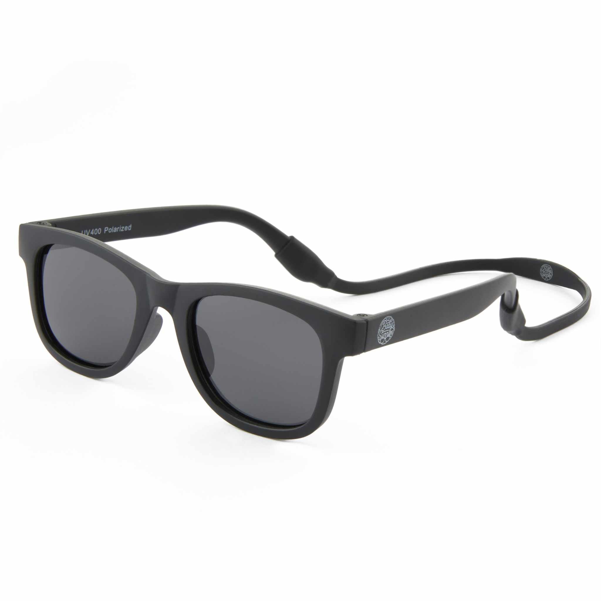Black Flexible Polarized Baby Sunglasses with Strap 0-24 Months
