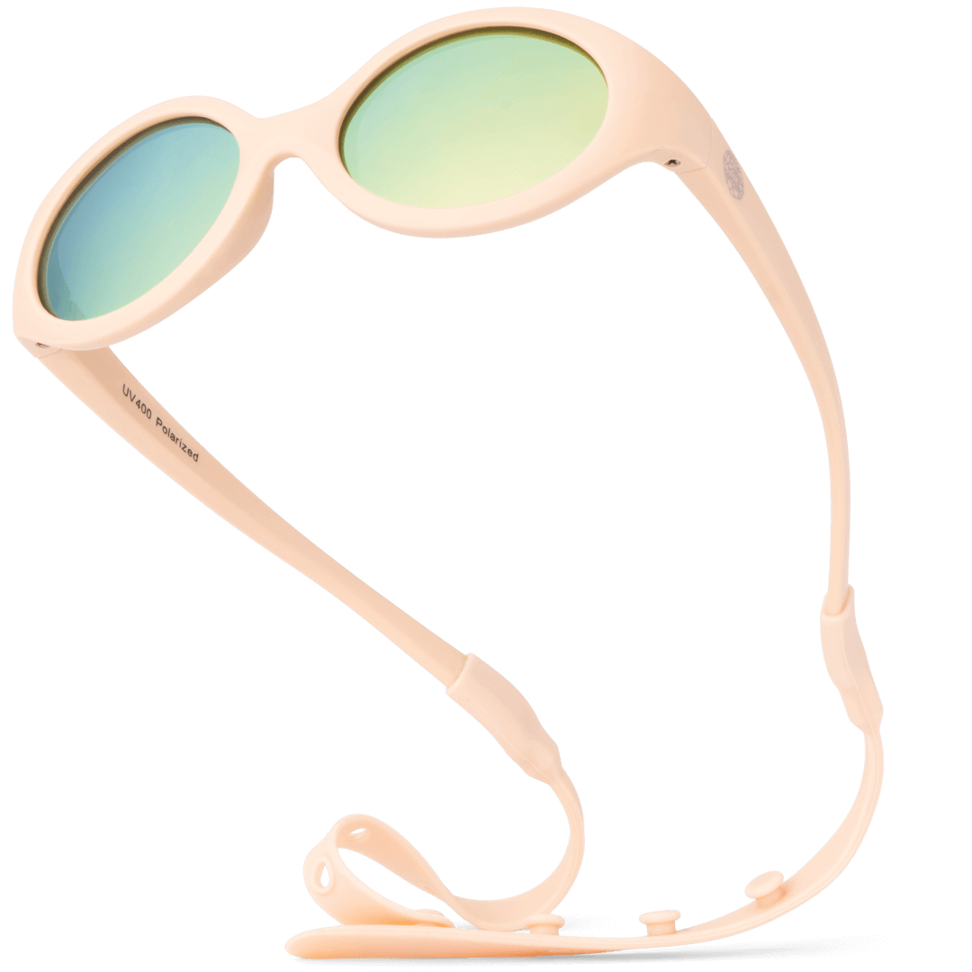 Peach Flexible Polarized Baby Sunglasses With Strap 0-24 Months - Oval