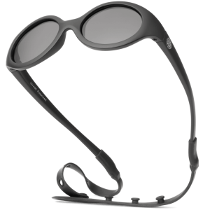 Black Flexible Polarized Baby Sunglasses With Strap 0-24 Months - Oval