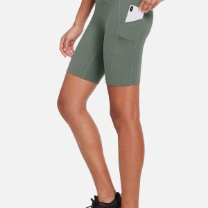 Women's 8" High-Waisted Compression Biker Shorts with Side Pockets