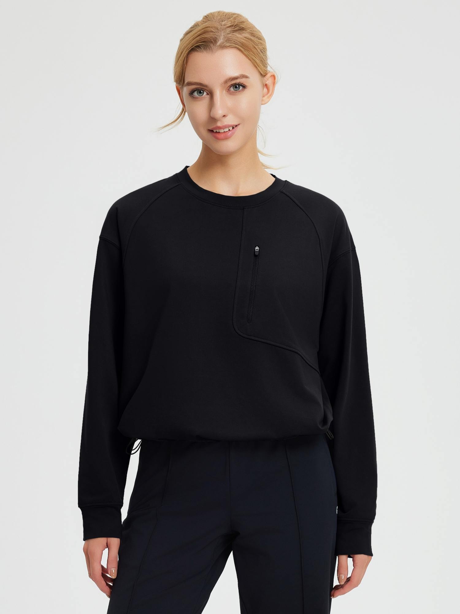 Raglan Fleece Long-Sleeve Running Top
