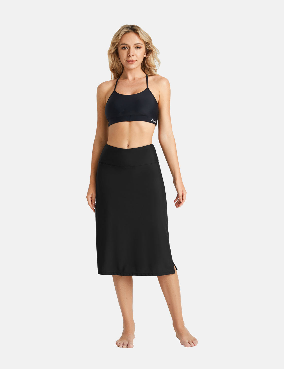 High Waisted Split-Hem Swim Dress