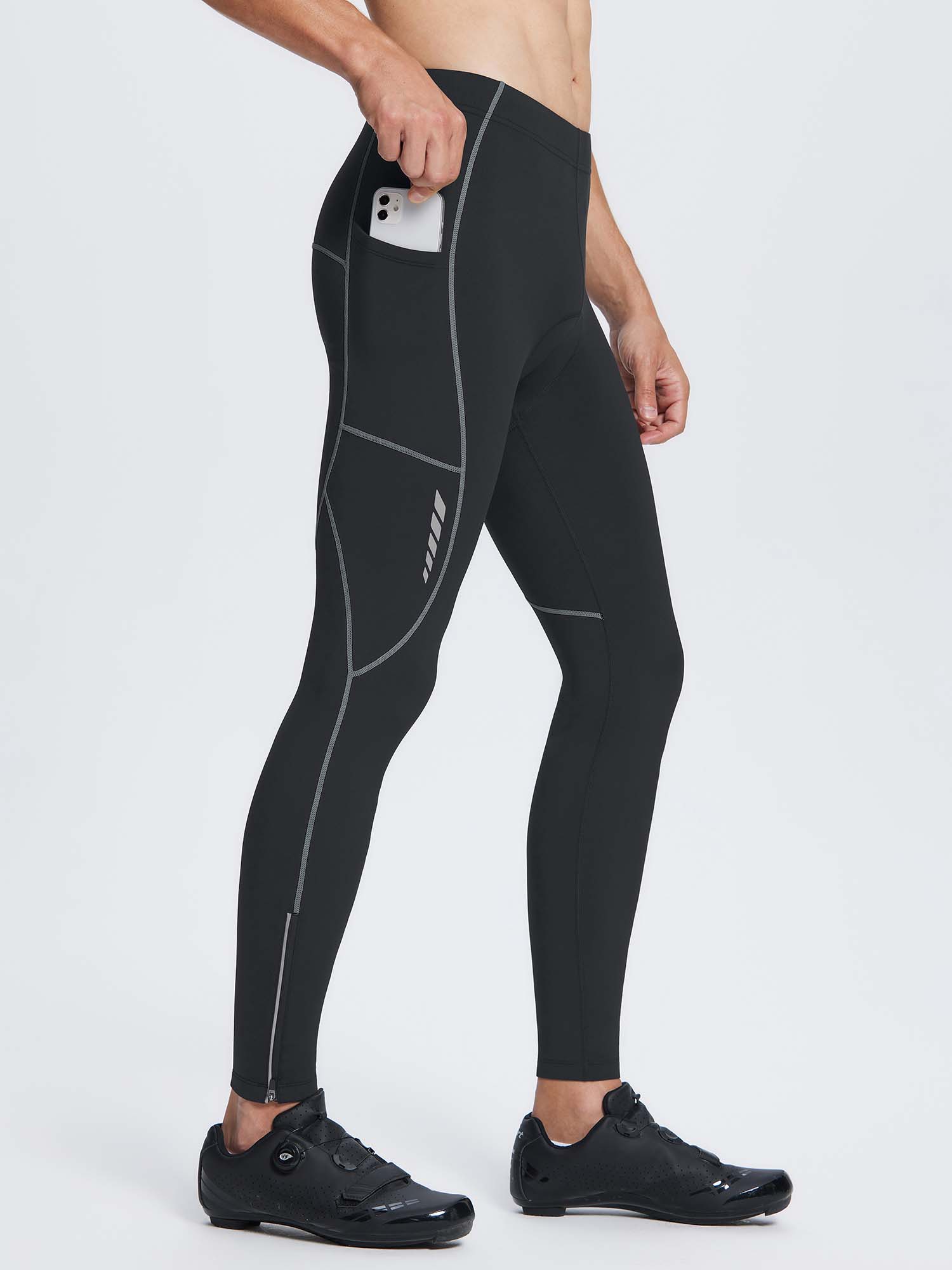 Men's Fleece-Padded Thermal Cycling Tights