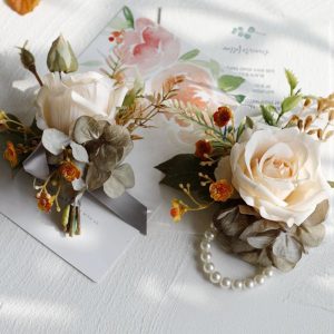 Wedding Decorations Decorative Flowers Groom Boutonniere Homecoming Wrist Corsage