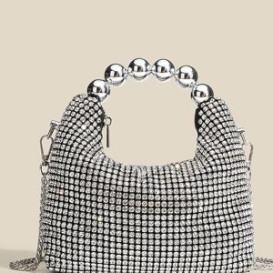 Sparkling Banquet Bag Diamond Handbag Boston Bag Pearl Hand Bracelet Crossbody Bag