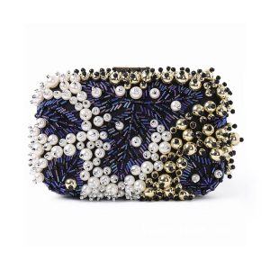 Luxury Black Beaded Handbag