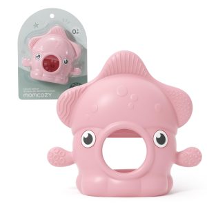Momcozy Teething Toys, Food Grade Silicone Baby Teether，Teething Mitten for Babies 0–6 Months，Teethers for Babies 6–12 Months，Anti Drop Wrist Teether, 200°C Heat-Resistant，Hygienic One-Piece, Pink
