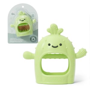 Momcozy Baby Teething Toys, Food Grade Silicone Baby Teether,Teething Mitten for Babies 0–6 Months,Teethers for Babies 6–12 Months,Anti Drop Wrist Teether with Multiple Chew Points, Grass Green