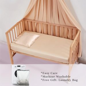 23mm 6A+ 100% Mulberry Silk Fitted Sheet Set 2pcs Crib | Toddler With Laundry Bag