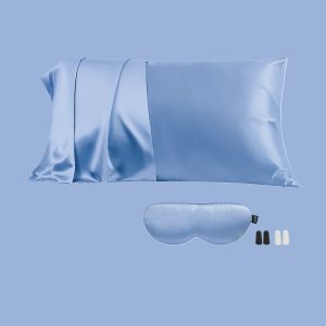 23mm 6A+Zipper Mulberry Silk Pillowcase With Eye Mask