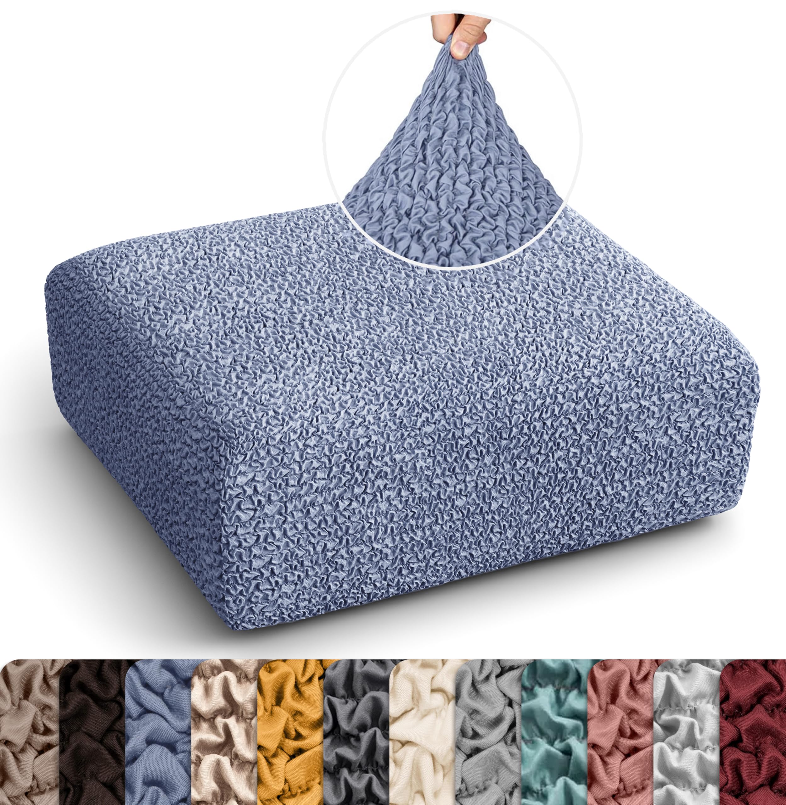 PAULATO BY GA.I.CO. Couch Cushion Cover - 1-Piece Furniture Protector - Form Fit, Machine Washable -MicrofibraCollection - Blue Color