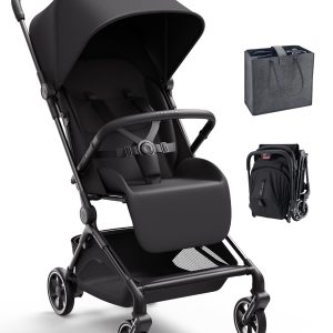 Momcozy TuckGo Lightweight Travel Stroller, One Click Fold for Toddlers 6M-3Y, 33L Bottom Storage, Compact Easier Air Travel, Travel Bag Included, 3-Position Recline, UPF 50+ Canopy, 5-Point Harness