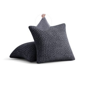 PAULATO BY GA.I.CO. Pillow Slipcovers - 1-Piece Furniture Protector - Form Fit, Machine Washable -VelvetCollection - Grey Color