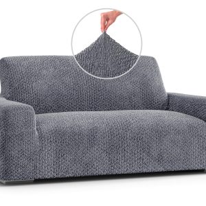 PAULATO BY GA.I.CO. Loveseat Slipcovers - 1-Piece Furniture Protector - Form Fit, Machine Washable -VelvetCollection - Grey Color