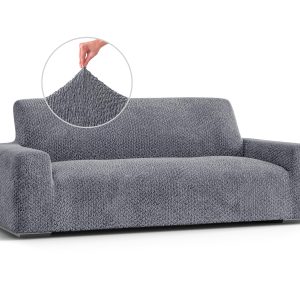 PAULATO BY GA.I.CO. Sofa Slipcovers - 1-Piece Furniture Protector - Form Fit, Machine Washable -VelvetCollection - Grey Color