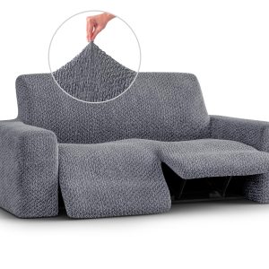 PAULATO BY GA.I.CO. Recliner Loveseat Slipcover - 1-Piece Furniture Protector - Form Fit, Machine Washable -VelvetCollection - Grey Color