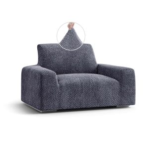 PAULATO BY GA.I.CO. Armchair Slipcovers - 1-Piece Furniture Protector - Form Fit, Machine Washable -VelvetCollection - Grey Color