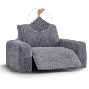 PAULATO BY GA.I.CO. Recliner Chair Slipcover - 1-Piece Furniture Protector - Form Fit, Machine Washable -VelvetCollection - Grey Color