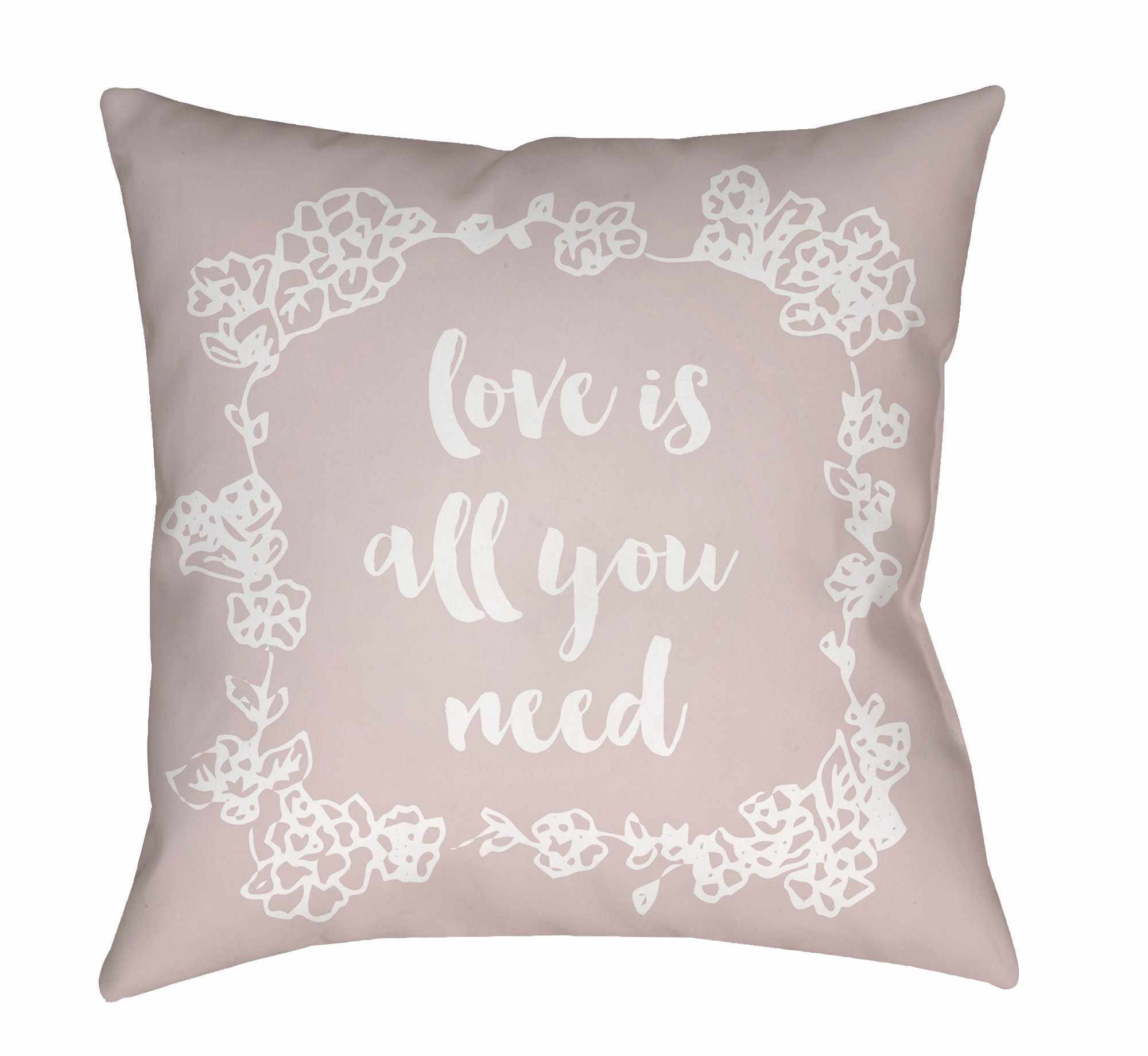 Love is All You Need Pink Outdoor Throw Pillow