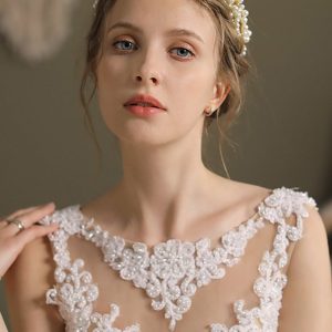 White Imitation Pearls Bridal Headband