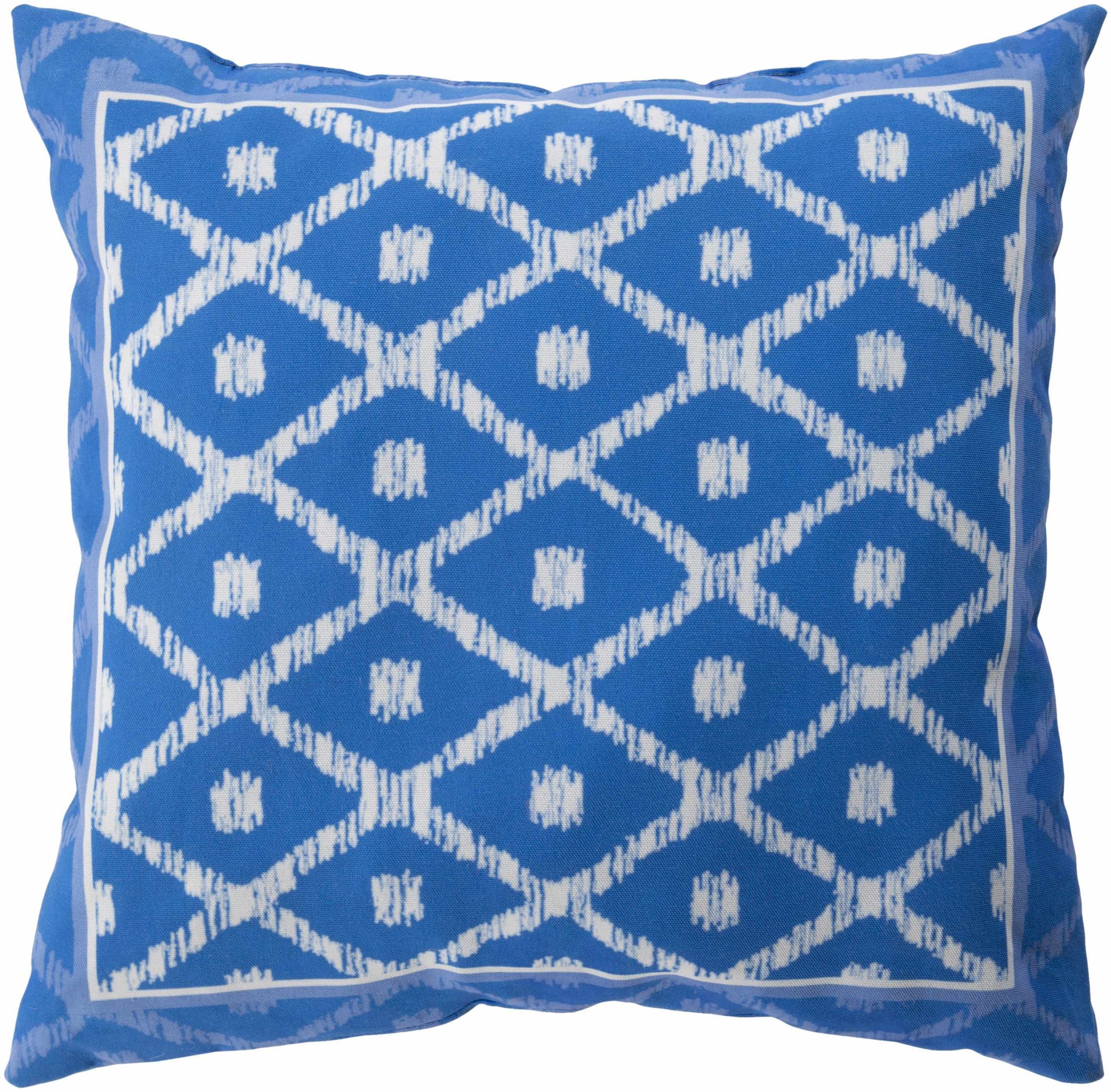 Glenmuir Blue Geometric Pattern Accent Outdoor Pillow