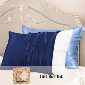 23mm 6A+ 100% Mulberry Silk Pillowcase 2 Pack Mixed Colors-New Year Gift Kit