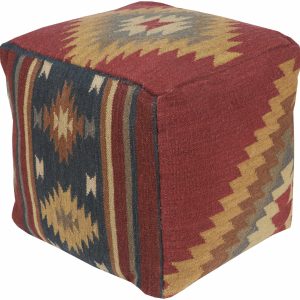 Mecapalapa Southwestern Rust Pouf