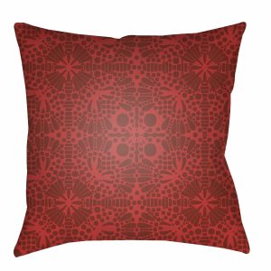 Samsat Red Geometric Outdoor Throw Pillow