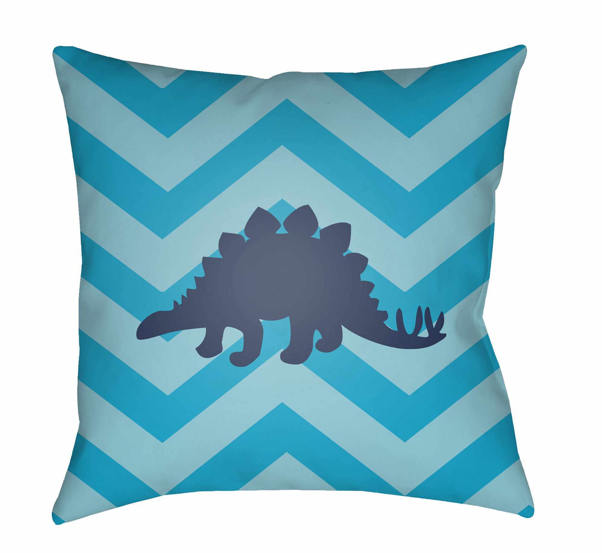 Kids Dinosaur Animal Print Decorative Nursery Blue Outdoor Throw Pillow